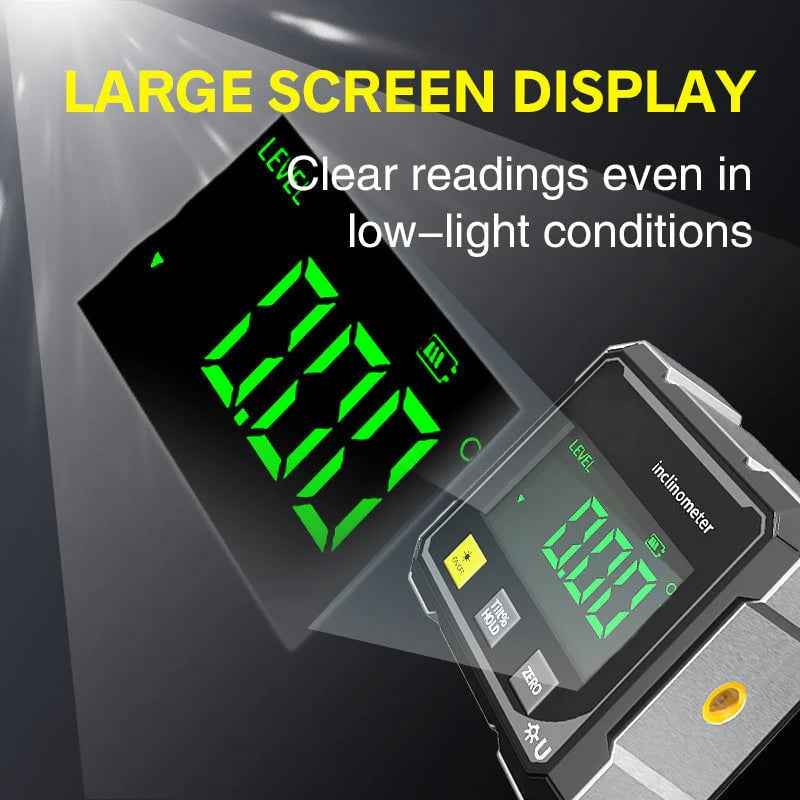 4-Side Magnetic Digital Angle Gauge with Laser