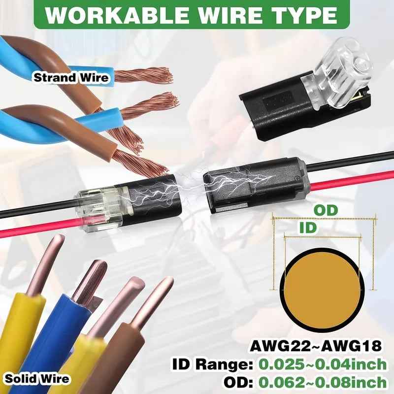 Double-Wire Plug-in Connector Led Light Strip Connectors 2 Pin