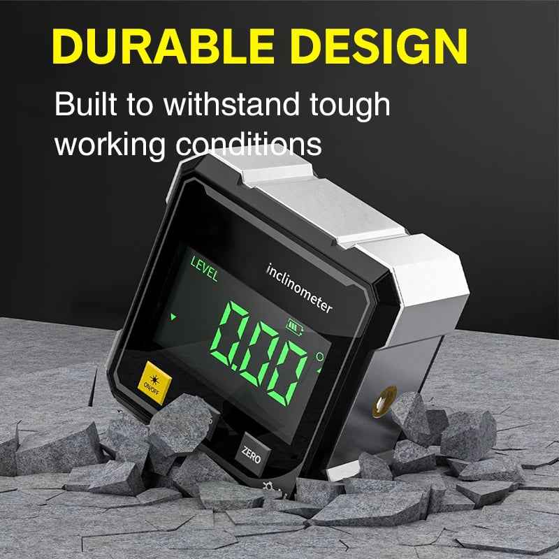 4-Side Magnetic Digital Angle Gauge with Laser