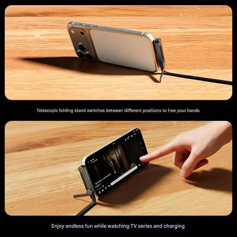 Invisible Holder Charger Cable with Stand, 240w super fast charging 2-in-1 Fast Charging Cord