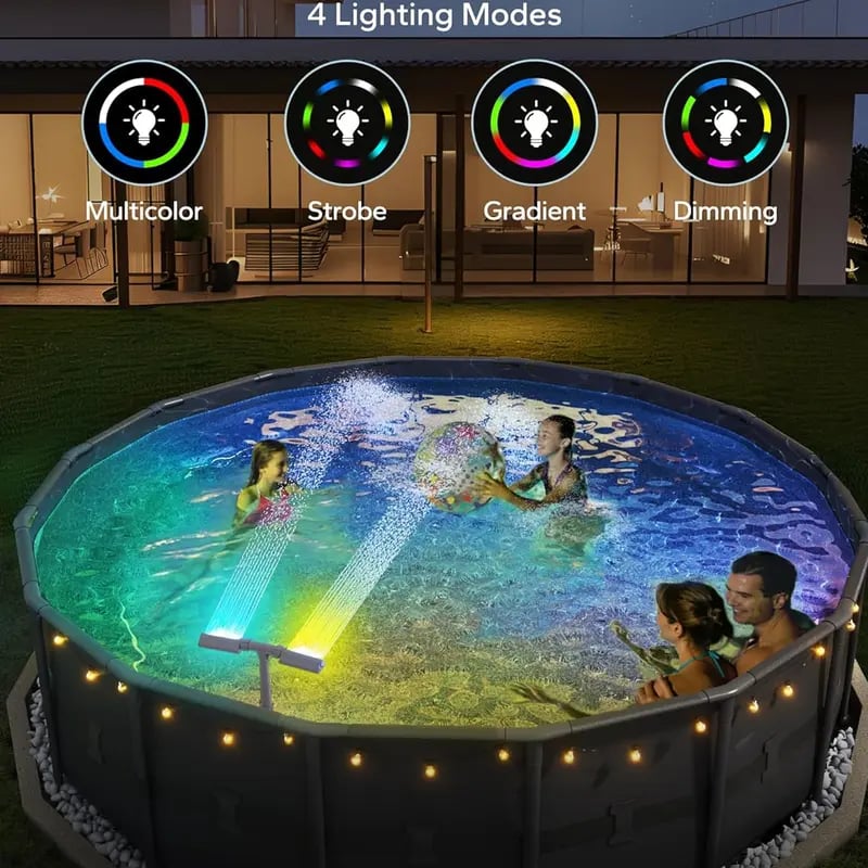 Today's Special: Free Shipping! Solar-Powered Adjustable Pool Fountain with Lights—Dispel the Summer Heat with a Cooling Mist