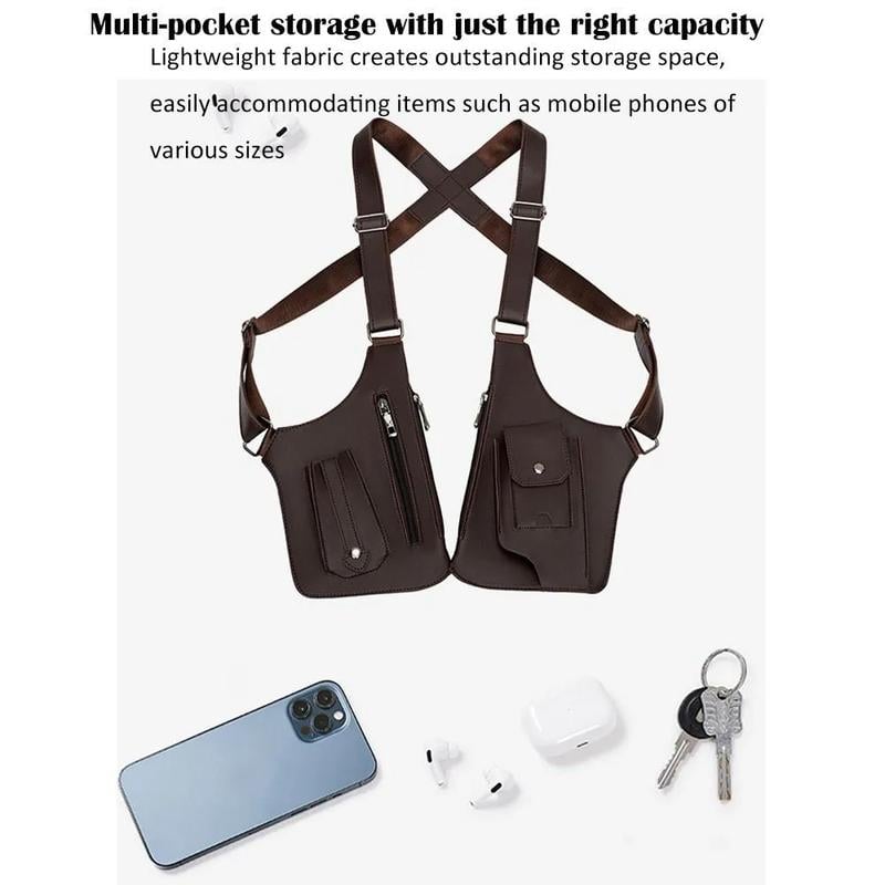 🔥Last Day 48% OFF-Premium Leather Adjustable Underarm Shoulder Bag for Men YB