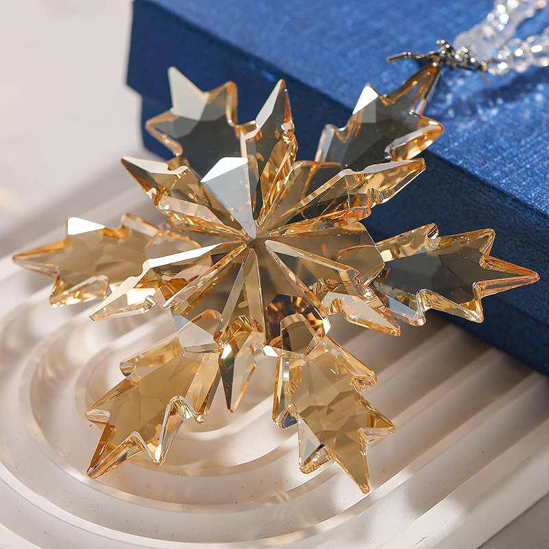Cwkbzc🎉Crystal Snowflake Suncatcher Christmas Ornament