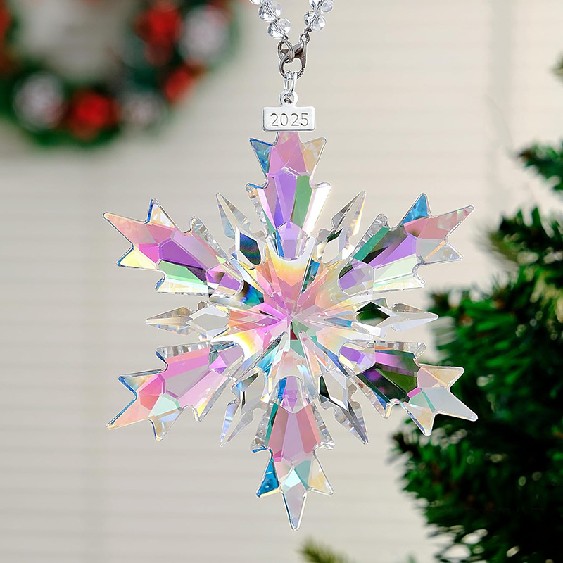 Cwkbzc🎉Crystal Snowflake Suncatcher Christmas Ornament