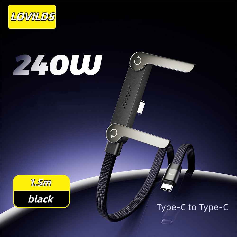Invisible Holder Charger Cable with Stand, 240w super fast charging 2-in-1 Fast Charging Cord