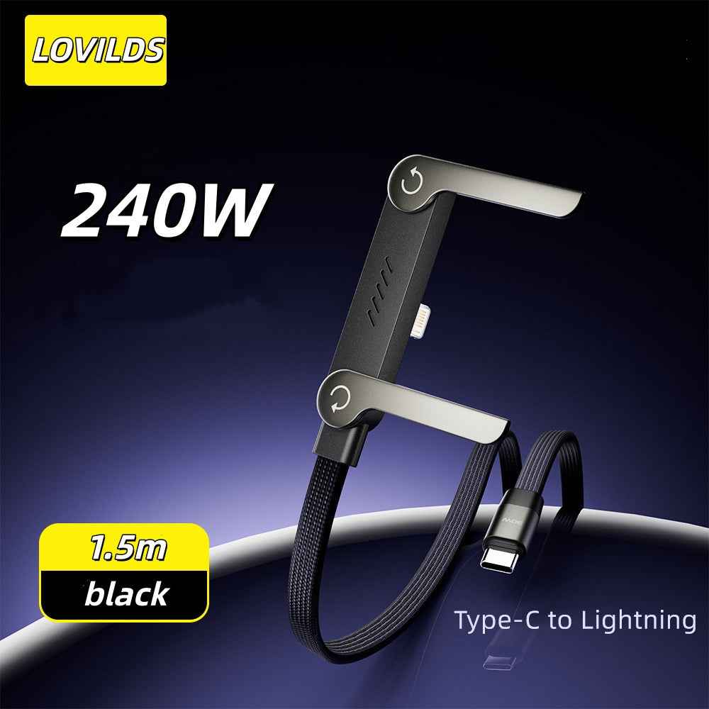 Invisible Holder Charger Cable with Stand, 240w super fast charging 2-in-1 Fast Charging Cord