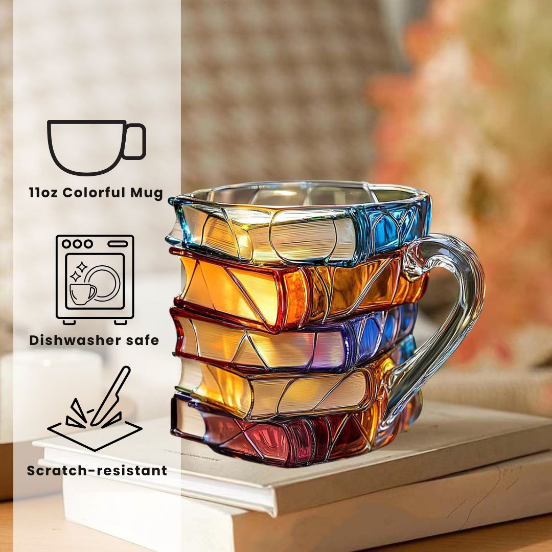 Cwkbzc Unique Gift🎁 - 3D Hand-Painted Book-Shaped Coffee Mug