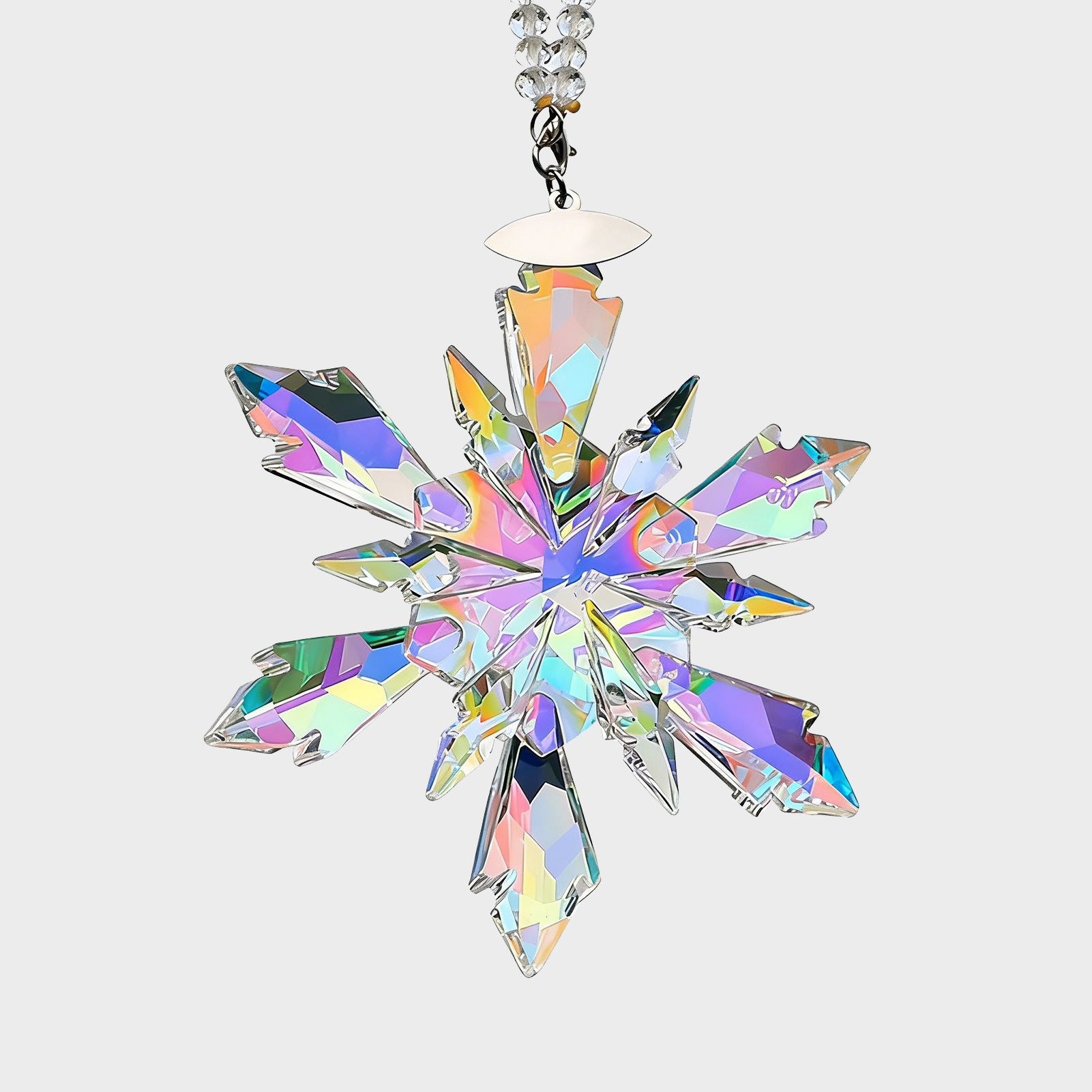 Cwkbzc🎉Crystal Snowflake Suncatcher Christmas Ornament