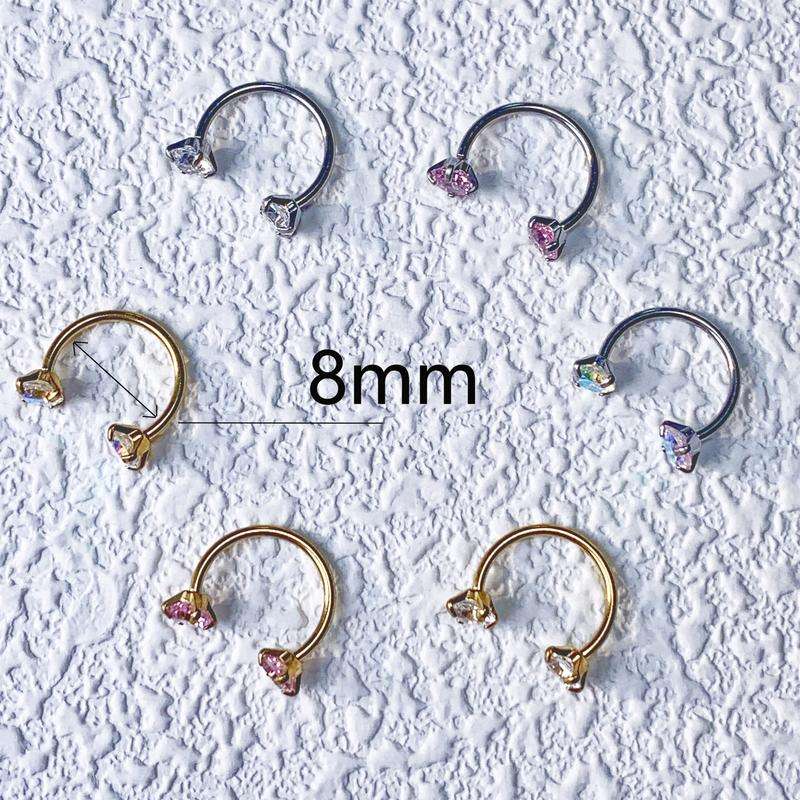 Internally Threaded Gems Nose Ring