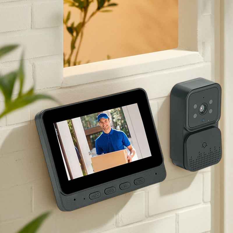 🔥New Year's Special Offer 50%OFF🎉Wireless doorbell camera: 1080P, 170° angle, 4.3-inch screen, IPX65 outdoor waterproof, night vision