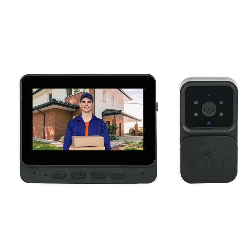 🔥New Year's Special Offer 50%OFF🎉Wireless doorbell camera: 1080P, 170° angle, 4.3-inch screen, IPX65 outdoor waterproof, night vision